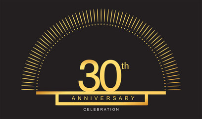 30th years golden anniversary logo celebration with firework elegant design for anniversary celebration.