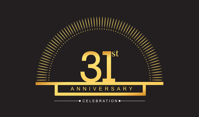 31st years golden anniversary logo celebration with firework elegant design for anniversary celebration.