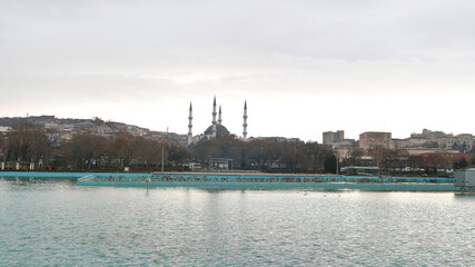 Ankara panorama with a lake in Turkey.