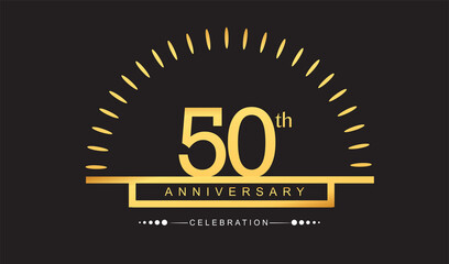 50th years golden anniversary logo celebration with firework elegant design for anniversary celebration.
