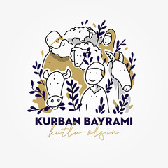 Eid al-Adha Mubarak, Feast of the Sacrifice Greeting. (Turkish: Kurban Bayraminiz Kutlu Olsun)