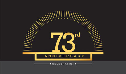 73rd years golden anniversary logo celebration with firework elegant design for anniversary celebration.