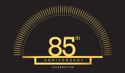 85th years golden anniversary logo celebration with firework elegant design for anniversary celebration.