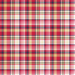 Plaid seamless pattern. Vector background of textile ornament. Flat fabric design.