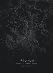 Map of Ramallah, Palestine