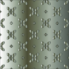  Silver metallic gradient with repeat Pattern . Abstract metallic background.