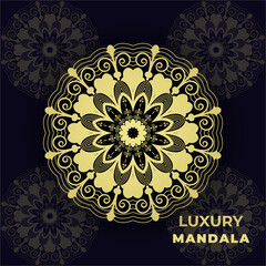 Luxury mandala background with golden decorative arabesque Arabic Islamic east style elegant logo monogram retro vintage