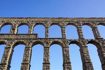 Papier Peint photo autocollant Pont du Gard Old Town of Segovia and its Aqueduct.