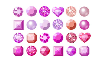 ピンクの24個の宝石