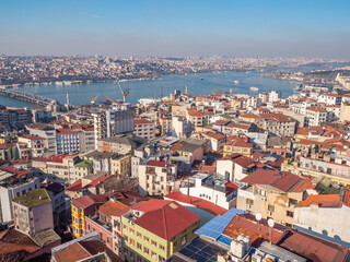 Fototapeta na wymiar Panorama from the heights of Istanbul. Turkey.