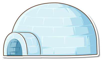 Sticker Ice igloo house on white background © GraphicsRF