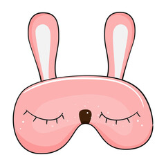 Cute sleeping bunny kid mask. Vector illustration.