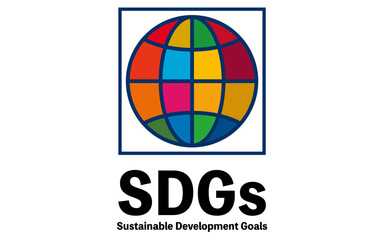 SDGs、17目標の所定色による地球のアイコン・ロゴマーク