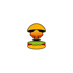 illustration vector graphic of hot burger explode good for logo restaurant and banner