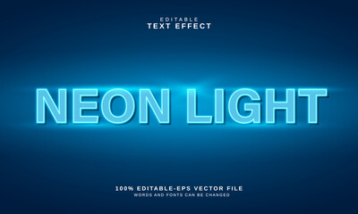 Editable text effect neon light style