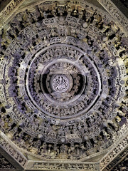 Ugra Narasimha Carving on ceiling stone of Chennakesava Temple, Belur, Karnataka, India