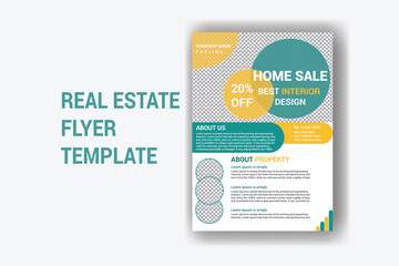 Modern creative real estate business flyer template design