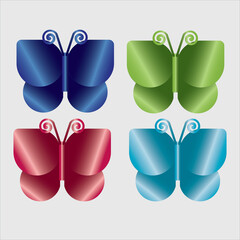Metal Gradient origami butterfly vector design