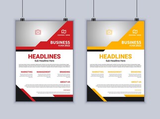 Business conference flyer template vector design. Flyer 2 page template. Brochure design. Modern flyer design