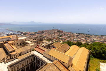 View of the city and Certosa di San Martino from Castel Sant'Elmo, Naples; Italy