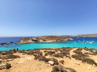 Fototapeta na wymiar Blue Lagoon on Comino island, Malta.