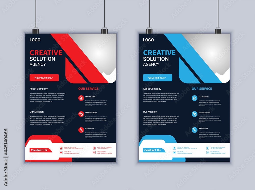 Wall mural business conference flyer template vector design. flyer 2 page template. brochure design. modern fly