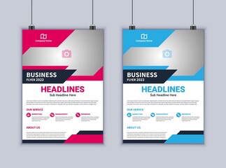 Business conference flyer template vector design. Flyer 2 page template. Brochure design. Modern flyer design