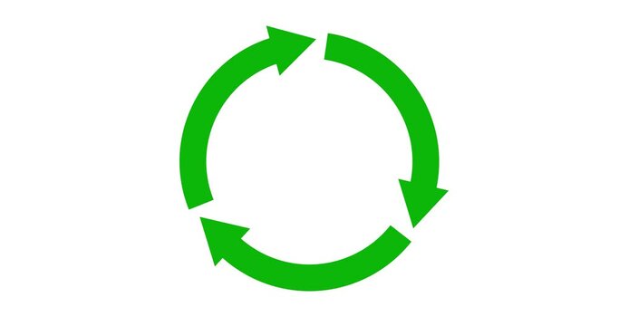 green circle arrows turning animated around process video animation