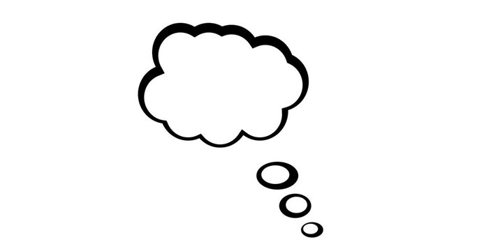 think bubble animated video. idea message box. thought concept animation