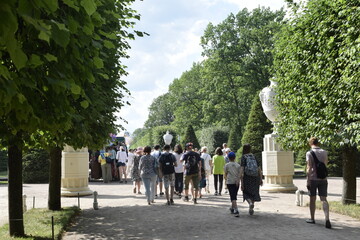 Fototapeta na wymiar people walking in the park