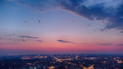 Fototapeta premium Drone view of Belgrade, capital of Serbia.