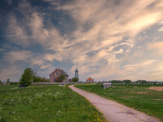 UNESCO Historical Lighthouse (1901) of Schokland, Flevoland Province, The Netherlands