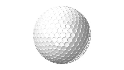 White golf ball isolated on white background.
3d illustration for background.

