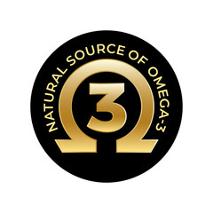 Omega 3 Source vector round badge logo icon