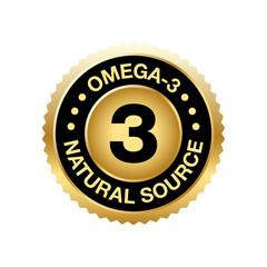 Omega 3 Source vector round badge logo icon