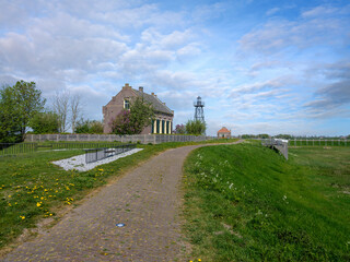 UNESCO Historical Lighthouse (1901) of Schokland, Flevoland Province, The Netherlands