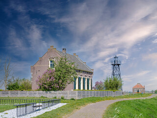 UNESCO Historical Lighthouse (1901) of Schokland, Flevoland Province, The Netherlands