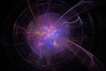 A science fiction concept of an abstract fractal concept. Of a energy portal or a atomic, microscopic design.