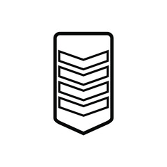 military rank badge icon in trendy flat style.