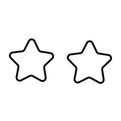 Vector illustration of two black stars icon.