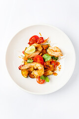 salad  with deep fried shrimps