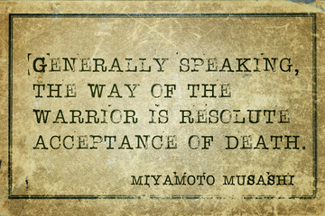 acceptance of death Musashi