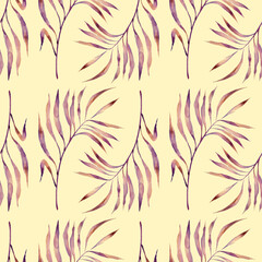 seamless pattern with tropical branches