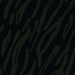 Endless zebra pattern on a black background. Vector illustration.