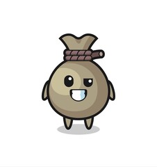 cute money sack mascot with an optimistic face