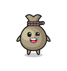 illustration of an money sack character with awkward poses