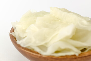 boiled cabbage on a white background