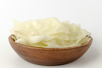 boiled cabbage on a white background