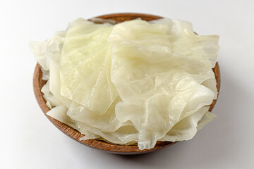 boiled cabbage on a white background
