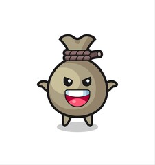 Obraz premium the illustration of cute money sack doing scare gesture